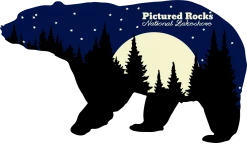 Down Wind Sports Pictured Rocks Night Bear Sticker