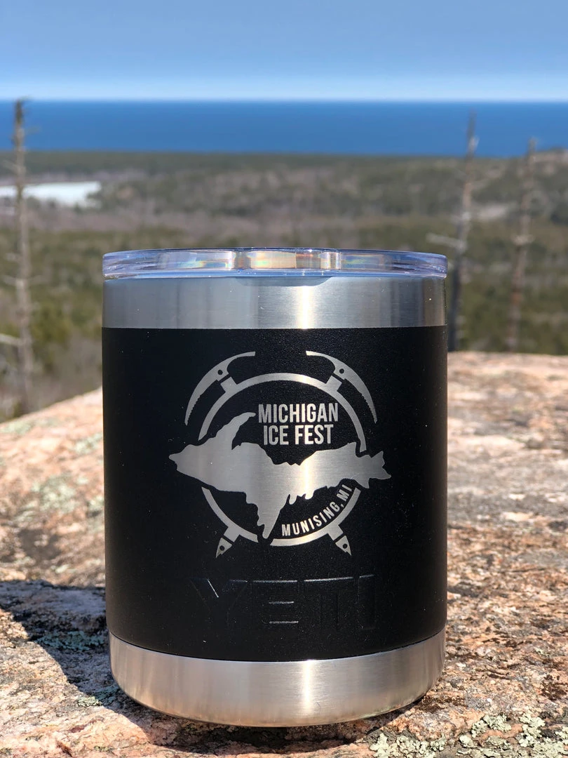 Cheapest ⭐ Michigan Ice Fest Yeti Rambler Lowball 10 Black 🛒 1 Michigan Ice Fest Yeti Rambler Lowball 10 Black