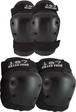 Down Wind Sports 187 COMBO PACK KNEE/ELBOW PAD SET L/XL-BLACK