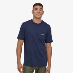 Coupon 🤩 Patagonia Men's Line Logo Ridge Pocket Responsibili-Tee 🥰 6 Patagonia Men's Line Logo Ridge Pocket Responsibili-Tee