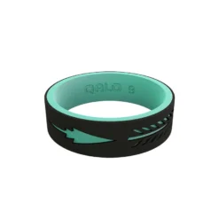 Down Wind Sports QALO Women's Strata Black & Aqua Arrow Ring Gifts