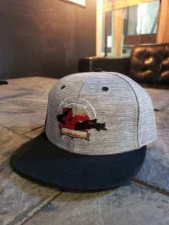 Down Wind Sports Michigan Ice Fest 30th Anniversary Flatbrim Hat Heathered Charcoal/Black