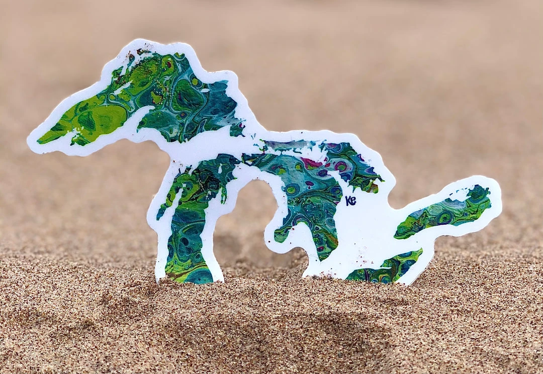 Best Sale ⌛ Down Wind Sports Local Goods Great Lakes Agate Sticker 🎉 2 Down Wind Sports Local Goods Great Lakes Agate Sticker