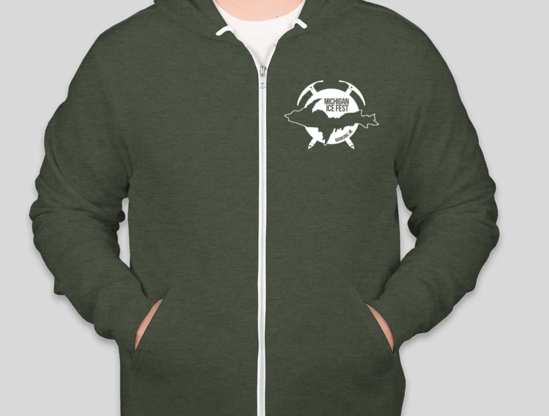 Best Sale 🎁 Down Wind Sports Michigan Ice Fest 22 Logo Hoody More Climbing Gear ✨ 4 Down Wind Sports Michigan Ice Fest 22 Logo Hoody More Climbing Gear