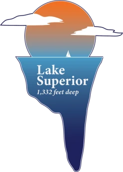 Down Wind Sports Local Goods Lake Superior 1332 Feet Deep Sticker