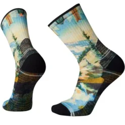 Smartwool Men's Hike Light Cushion Mountain Print Crew Apparel