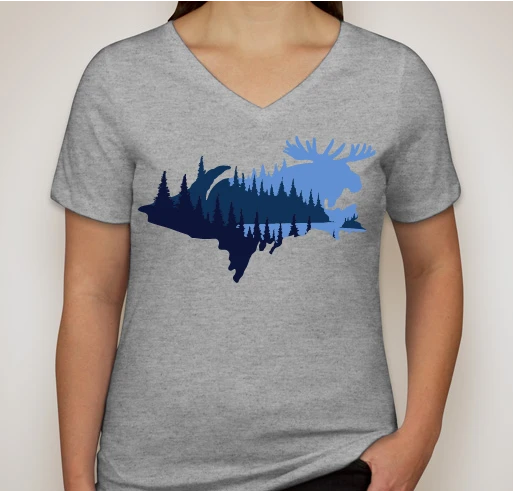 Deals ✨ Down Wind Sports 👩 Women's UP Moose V-Neck Local Goods ❤️ 2 Down Wind Sports Women's UP Moose V-Neck Local Goods