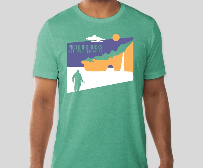 Discount ✔️ Down Wind Sports Michigan Ice Fest Pictured Rocks Tee ⭐ 2 Down Wind Sports Michigan Ice Fest Pictured Rocks Tee