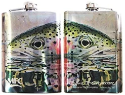 Montana Fly Company Accessories MFC Stainless Steel Hip Flask Sylvesters Rainbow Reflection