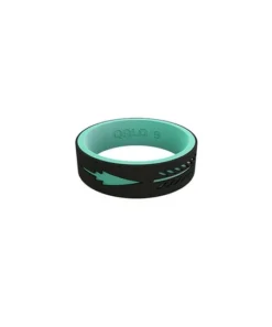 Down Wind Sports QALO Women's Strata Black & Aqua Arrow Ring Gifts